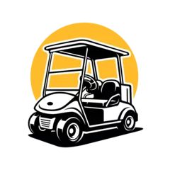 Türaufkleber golf cart silhouette illustration vector © winana