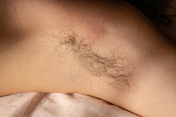 Natural Beauty Female Armpit with Hair