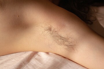 Natural Beauty Female Armpit with Hair