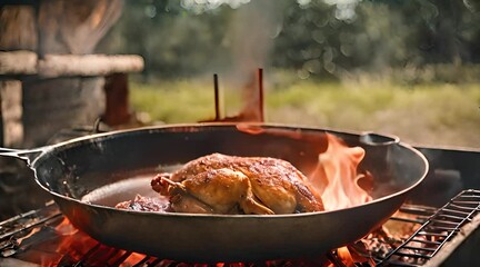chicken being grilled in the best marinade is so delicious to look at