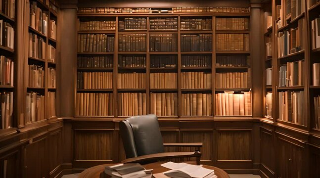 a library of old books with a calm and quiet atmosphere