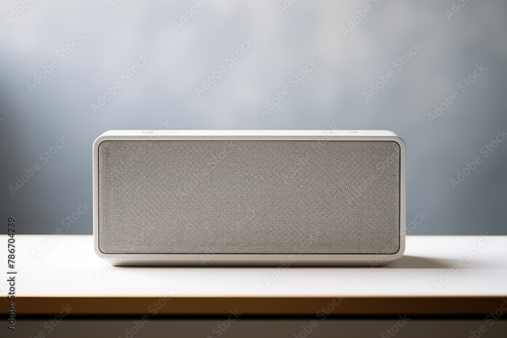 Poster smart speaker. background with selective focus and copy space