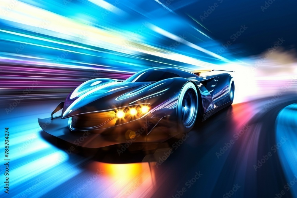 Poster drifting and racing concept. background with selective focus and copy space