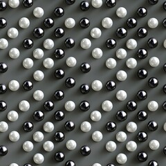 Beads of black and white pearls. Seamless pattern.