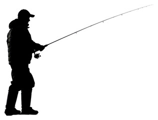 Obraz premium PNG Silhouette of fisherman recreation outdoors fishing