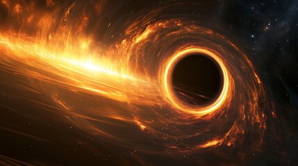 giant black hole absorbing light and time - obrazy, fototapety, plakaty