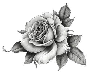 PNG Rose flower tattoo drawing sketch plant