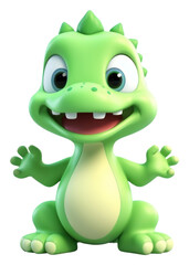 Obraz premium PNG Cute baby crocodile background cartoon plush toy.