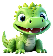 Fototapeta premium PNG Cute baby crocodile background dinosaur reptile cartoon