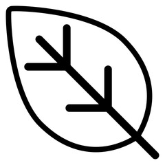 Obraz premium Black vector icon of a leaf