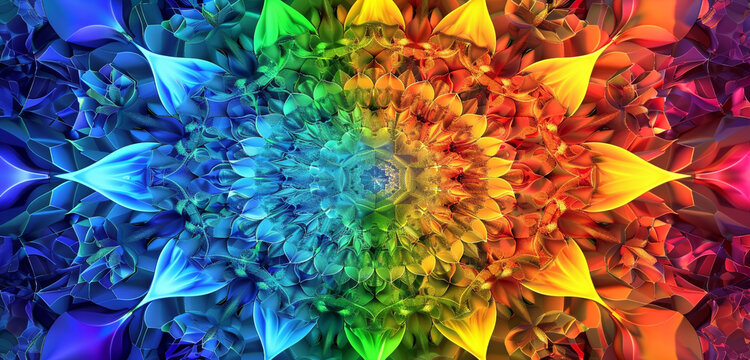 A kaleidoscope of colors on a vivid 3D backdrop