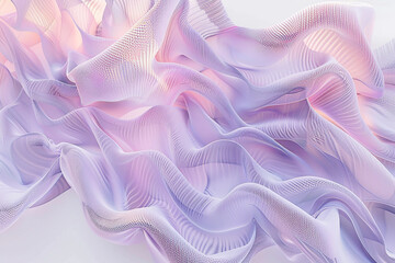 Soft hues of lavender and pale rose converge in a mesmerizing abstract digital pattern, evoking a...