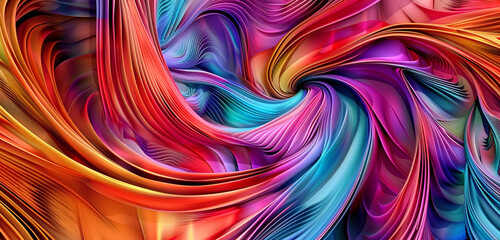 Swirling patterns of vibrant colors on a textured 3D canvas
