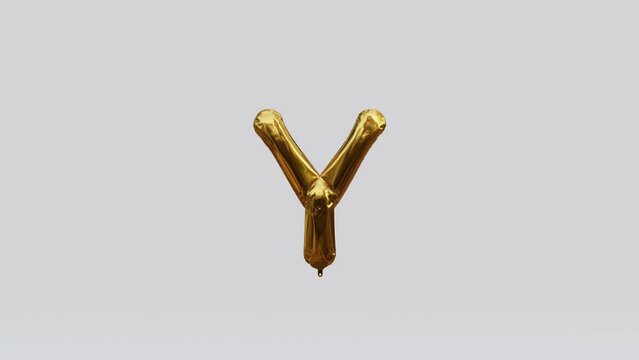 Gold Balloon Letter 3d animation rotation Y