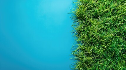 Green grass at bottom with clear blue background above