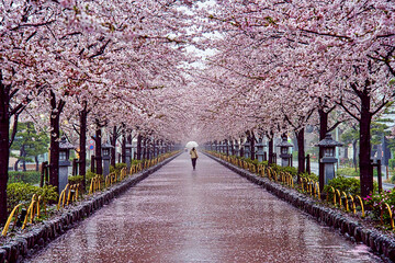 鶴岡八幡宮参道の桜