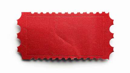 Red Lottery Ticket on White Background: Raffle and Win Prize