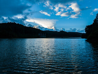 sunset over the lake