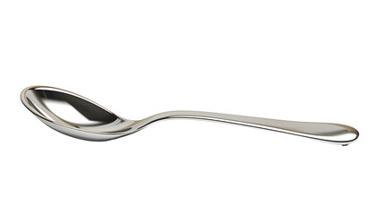A polished stainless steel tablespoon perfect isolated on a white background. - obrazy, fototapety, plakaty