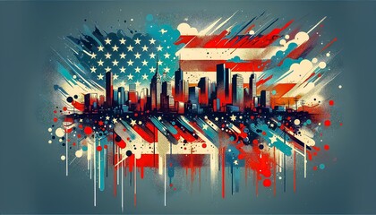 background with stars and stripes