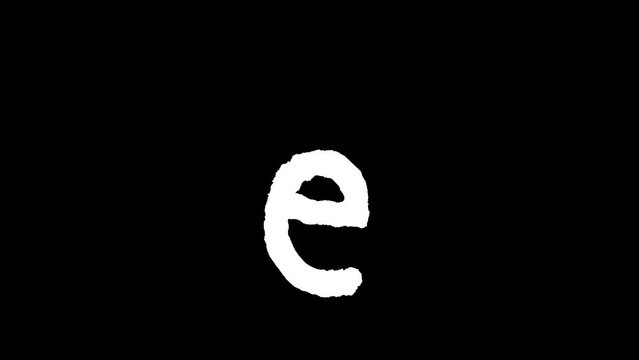 Wiggle small character "e", alpha channel, transparent background