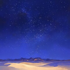 Gorgeous Star-Studded Sky above a Serene Desert, Perfect for Timeless Marketing Campaigns