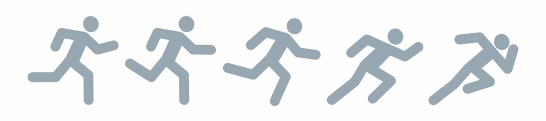 Man running icon. Pedestrian movement pictogram. Stylized running man.