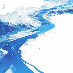 Fototapeta na wymiar Chill the Spine - A captivating abstract representation of a frozen river's icy journey.
