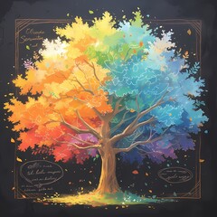 Explore the Beauty and Diversity of Our Planet with This Colorful Tree of Life Concept Illustration for Your Creative Projects
