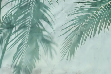 Misty Palm Fronds Abstract - obrazy, fototapety, plakaty