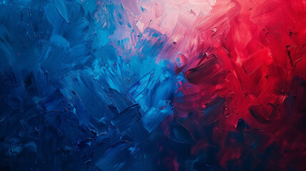 Bright colorful blue and red background with strokes of thick paint