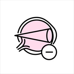 Eye laser surgery, ophthalmology lasik treatment icon, vector vision medical correction