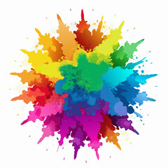 Multicolor powder explosion on White background	