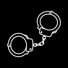 Handcuffs (manacle) icon. Attribute of police or arrest. Symbol of crime or role-playing, love games.