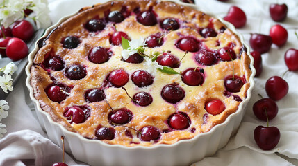 Baked goods and dessert French clafoutis