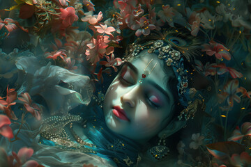 Photo of a Statue of Krishna, Generative AI