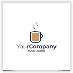 Vector coffee shop logo design template