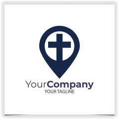 Fototapeta na wymiar Vector pin Church logo design template