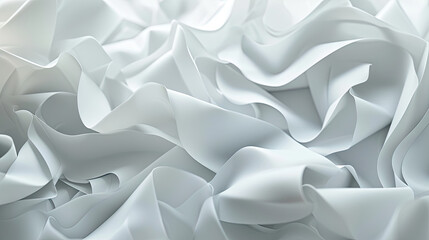 Abstract Background Formed From White 3D Geometric Shapes