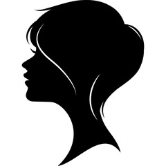 beauty lady head short haircut for logo,decoration,poster,presentation,beauty products,etc
