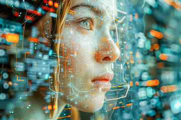 Future of genetics: woman and ai analysis