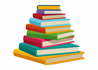 pile of books icon over white background. colorful design. vector illustration