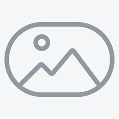 No photo thumbnail graphic element. No found or available image in the gallery or album. Flat picture placeholder symbol for the app, website, or user interface design. Vector illustration