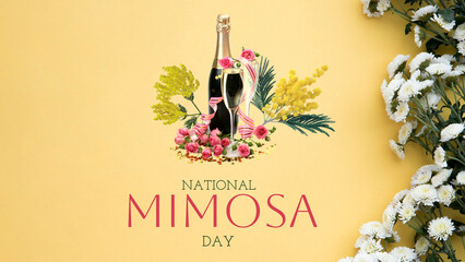 National Mimosa Day vector illustration. Mimosa cocktail Important day