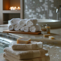 Ceramic Tubs with Soaps in the Spa Plot: Luxuriously Laid Out for Pampering