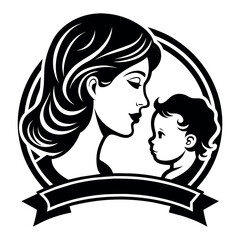 Mother day black line art
