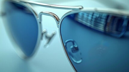 A close-up of aviator sunglasses isolated on a white background.