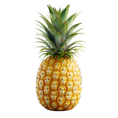  An HD image of a ripe pineapple with its rough, golden-brown skin, isolated on a Transparent background, PNG Cutout