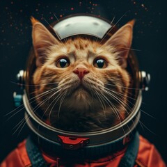 Portrait of a Cat astronaut in a spacesuit - obrazy, fototapety, plakaty