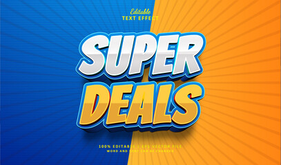 Super Deals Editable Text Effect 3d Syle Comic